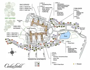 Campus Map of Cedarfield, Assisted Living, Nursing Home, Independent Living, CCRC, Richmond, VA 3