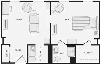 Floorplan of Hermitage Northern Virginia, Assisted Living, Nursing Home, Independent Living, CCRC, Alexandria, VA 2