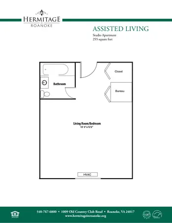 Floorplan of Hermitage Roanoke, Assisted Living, Nursing Home, Independent Living, CCRC, Roanoke, VA 3
