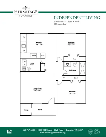 Floorplan of Hermitage Roanoke, Assisted Living, Nursing Home, Independent Living, CCRC, Roanoke, VA 10