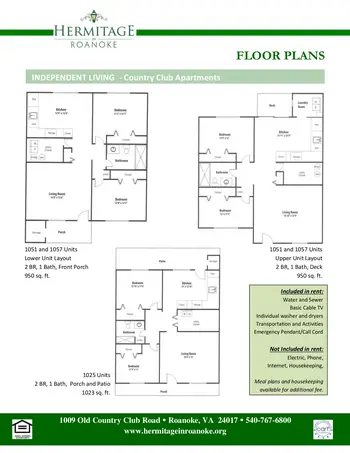 Floorplan of Hermitage Roanoke, Assisted Living, Nursing Home, Independent Living, CCRC, Roanoke, VA 11