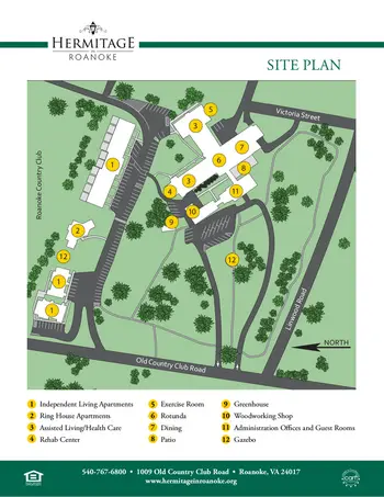 Campus Map of Hermitage Roanoke, Assisted Living, Nursing Home, Independent Living, CCRC, Roanoke, VA 1