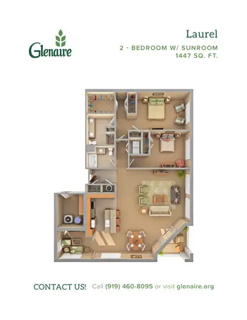 Floorplan of Glenaire, Assisted Living, Nursing Home, Independent Living, CCRC, Cary, NC 16