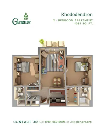 Floorplan of Glenaire, Assisted Living, Nursing Home, Independent Living, CCRC, Cary, NC 20