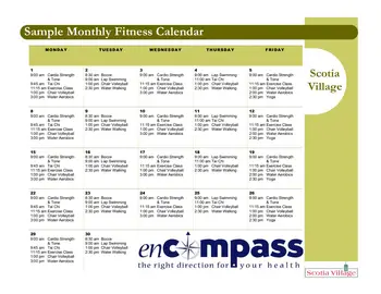 Activity Calendar of Scotia Village, Assisted Living, Nursing Home, Independent Living, CCRC, Laurinburg, NC 2