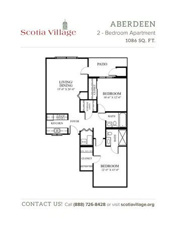 Floorplan of Scotia Village, Assisted Living, Nursing Home, Independent Living, CCRC, Laurinburg, NC 8