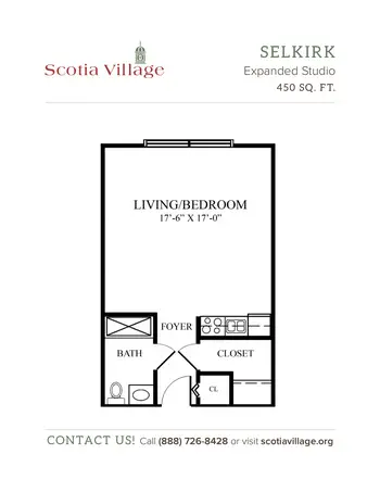 Floorplan of Scotia Village, Assisted Living, Nursing Home, Independent Living, CCRC, Laurinburg, NC 12