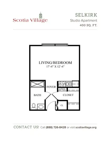 Floorplan of Scotia Village, Assisted Living, Nursing Home, Independent Living, CCRC, Laurinburg, NC 14