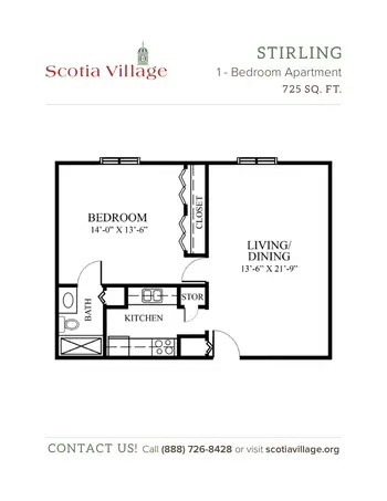 Floorplan of Scotia Village, Assisted Living, Nursing Home, Independent Living, CCRC, Laurinburg, NC 16