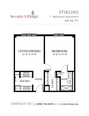 Floorplan of Scotia Village, Assisted Living, Nursing Home, Independent Living, CCRC, Laurinburg, NC 18