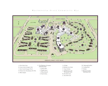 Campus Map of Westminster Place, Assisted Living, Nursing Home, Independent Living, CCRC, Evanston, IL 3