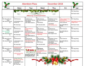 Activity Calendar of Aberdeen Village, Assisted Living, Nursing Home, Independent Living, CCRC, Olathe, KS 2