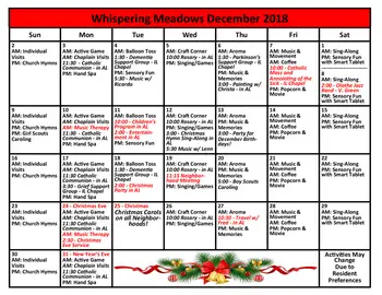 Activity Calendar of Aberdeen Village, Assisted Living, Nursing Home, Independent Living, CCRC, Olathe, KS 6