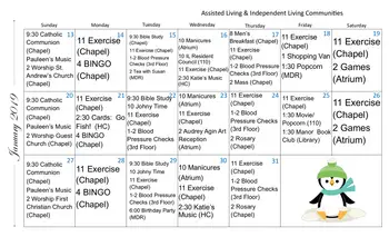 Activity Calendar of Emporia Presbyterian Manor, Assisted Living, Nursing Home, Independent Living, CCRC, Emporia, KS 10
