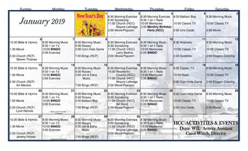Activity Calendar of Farmington Presbyterian Manor, Assisted Living, Nursing Home, Independent Living, CCRC, Farmington, MO 5