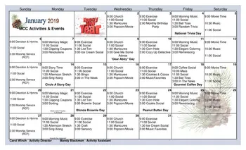 Activity Calendar of Farmington Presbyterian Manor, Assisted Living, Nursing Home, Independent Living, CCRC, Farmington, MO 4
