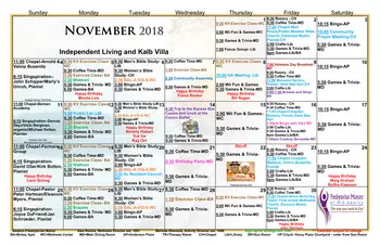Activity Calendar of Newton Presbyterian Manor, Assisted Living, Nursing Home, Independent Living, CCRC, Newton, KS 3