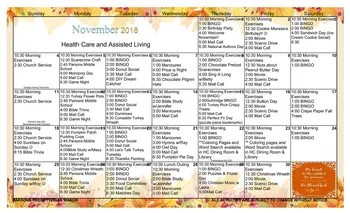 Activity Calendar of Parsons Presbyterian Manor, Assisted Living, Nursing Home, Independent Living, CCRC, Parsons, KS 3