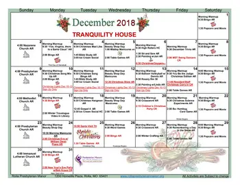 Activity Calendar of Rolla Presbyterian Manor, Assisted Living, Nursing Home, Independent Living, CCRC, Rolla, MO 6