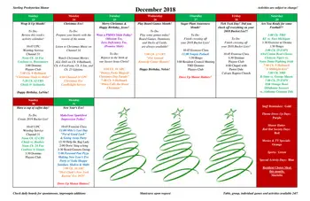 Activity Calendar of Sterling Presbyterian Manor, Assisted Living, Nursing Home, Independent Living, CCRC, Sterling, KS 3