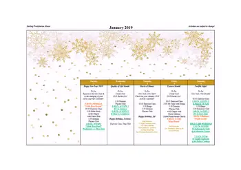 Activity Calendar of Sterling Presbyterian Manor, Assisted Living, Nursing Home, Independent Living, CCRC, Sterling, KS 4