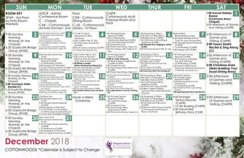 Activity Calendar of Wichita Presbyterian Manor, Assisted Living, Nursing Home, Independent Living, CCRC, Wichita, KS 2