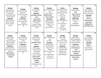 Activity Calendar of Wichita Presbyterian Manor, Assisted Living, Nursing Home, Independent Living, CCRC, Wichita, KS 7
