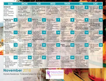 Activity Calendar of Wichita Presbyterian Manor, Assisted Living, Nursing Home, Independent Living, CCRC, Wichita, KS 10