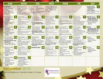 Activity Calendar of Wichita Presbyterian Manor, Assisted Living, Nursing Home, Independent Living, CCRC, Wichita, KS 13
