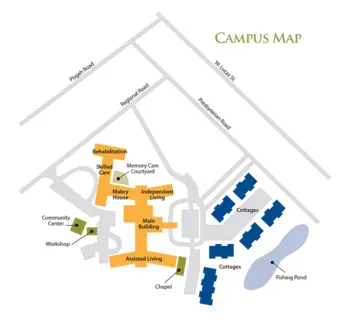 Campus Map of The Florence Presbyterian Community, Assisted Living, Nursing Home, Independent Living, CCRC, Florence, SC 1