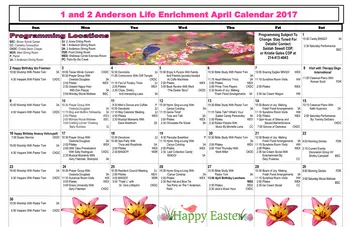 Activity Calendar of The Villages of Dallas, Assisted Living, Nursing Home, Independent Living, CCRC, Dallas, TX 4