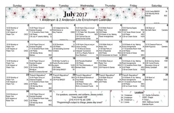 Activity Calendar of The Villages of Dallas, Assisted Living, Nursing Home, Independent Living, CCRC, Dallas, TX 5