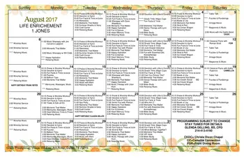 Activity Calendar of The Villages of Dallas, Assisted Living, Nursing Home, Independent Living, CCRC, Dallas, TX 6