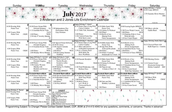 Activity Calendar of The Villages of Dallas, Assisted Living, Nursing Home, Independent Living, CCRC, Dallas, TX 12