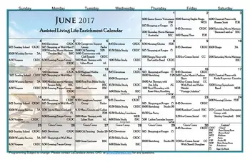 Activity Calendar of The Villages of Dallas, Assisted Living, Nursing Home, Independent Living, CCRC, Dallas, TX 15
