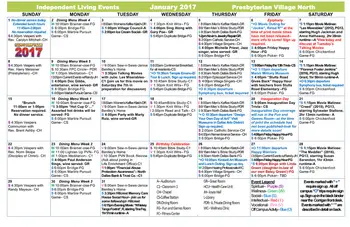 Activity Calendar of Presbyterian Village North, Assisted Living, Nursing Home, Independent Living, CCRC, Dallas, TX 9