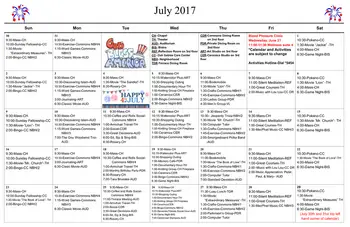 Activity Calendar of Carondelet Village, Assisted Living, Nursing Home, Independent Living, CCRC, Saint Paul, MN 2
