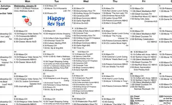 Activity Calendar of Carondelet Village, Assisted Living, Nursing Home, Independent Living, CCRC, Saint Paul, MN 4