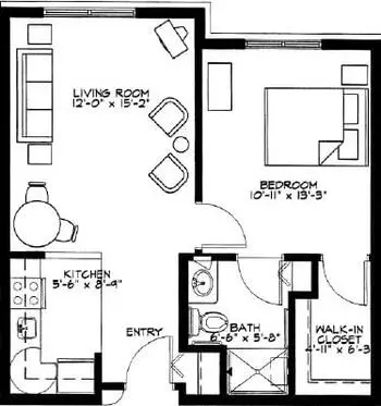 Floorplan of Highland Ridge, Assisted Living, Nursing Home, Independent Living, CCRC, Williamsburg, IA 1