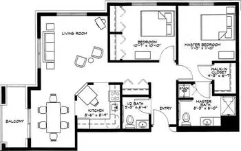 Floorplan of Highland Ridge, Assisted Living, Nursing Home, Independent Living, CCRC, Williamsburg, IA 2