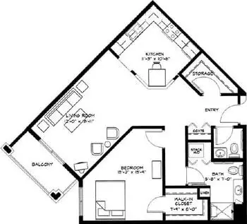 Floorplan of Highland Ridge, Assisted Living, Nursing Home, Independent Living, CCRC, Williamsburg, IA 6