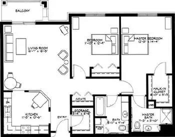 Floorplan of Highland Ridge, Assisted Living, Nursing Home, Independent Living, CCRC, Williamsburg, IA 8