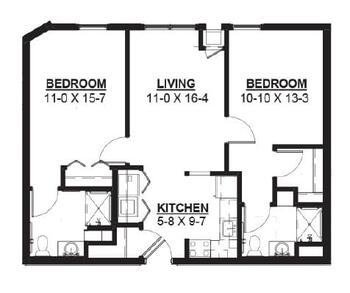 Floorplan of Mill Pond, Assisted Living, Nursing Home, Independent Living, CCRC, Ankeny, IA 6
