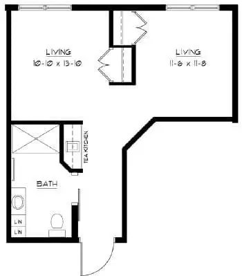 Floorplan of The Deerfield, Assisted Living, Nursing Home, Independent Living, CCRC, Richmond, WI 4