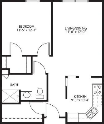 Floorplan of The Deerfield, Assisted Living, Nursing Home, Independent Living, CCRC, Richmond, WI 5