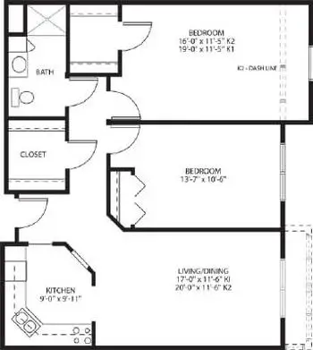 Floorplan of The Deerfield, Assisted Living, Nursing Home, Independent Living, CCRC, Richmond, WI 7