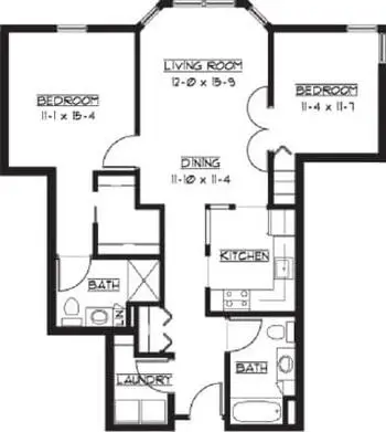 Floorplan of Waverly Gardens, Assisted Living, Nursing Home, Independent Living, CCRC, North Oaks, MN 2