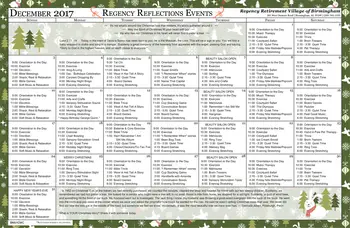 Activity Calendar of Regency Retirement Birmingham, Assisted Living, Nursing Home, Independent Living, CCRC, Birmingham, AL 7