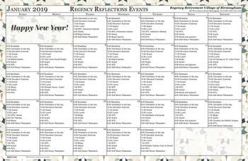 Activity Calendar of Regency Retirement Birmingham, Assisted Living, Nursing Home, Independent Living, CCRC, Birmingham, AL 12