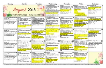 Activity Calendar of Regency Retirement Huntsville, Assisted Living, Nursing Home, Independent Living, CCRC, Huntsville, AL 4
